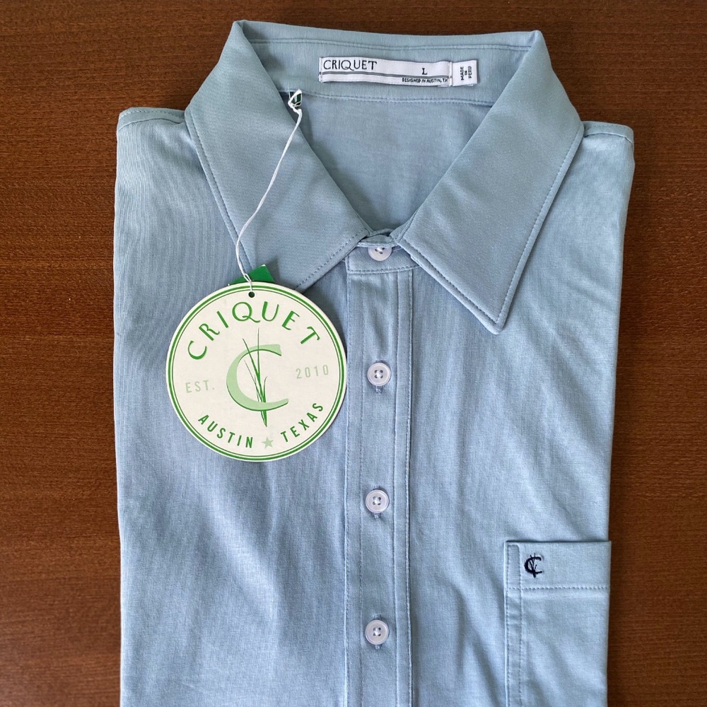 Never worn! Criquet light blue polo